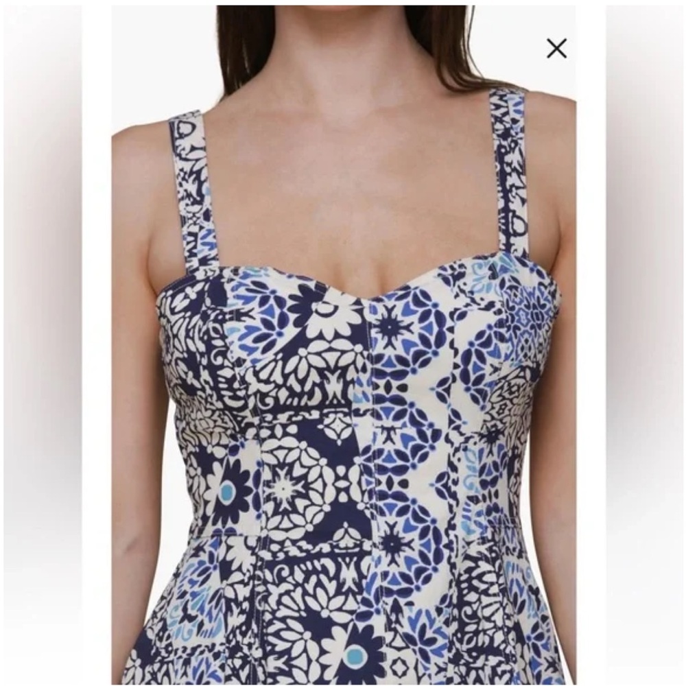 Avec Les Filles Mini Sundress Size 2 💙 Sweetheart Fit & Flare - Picture 11 of 12